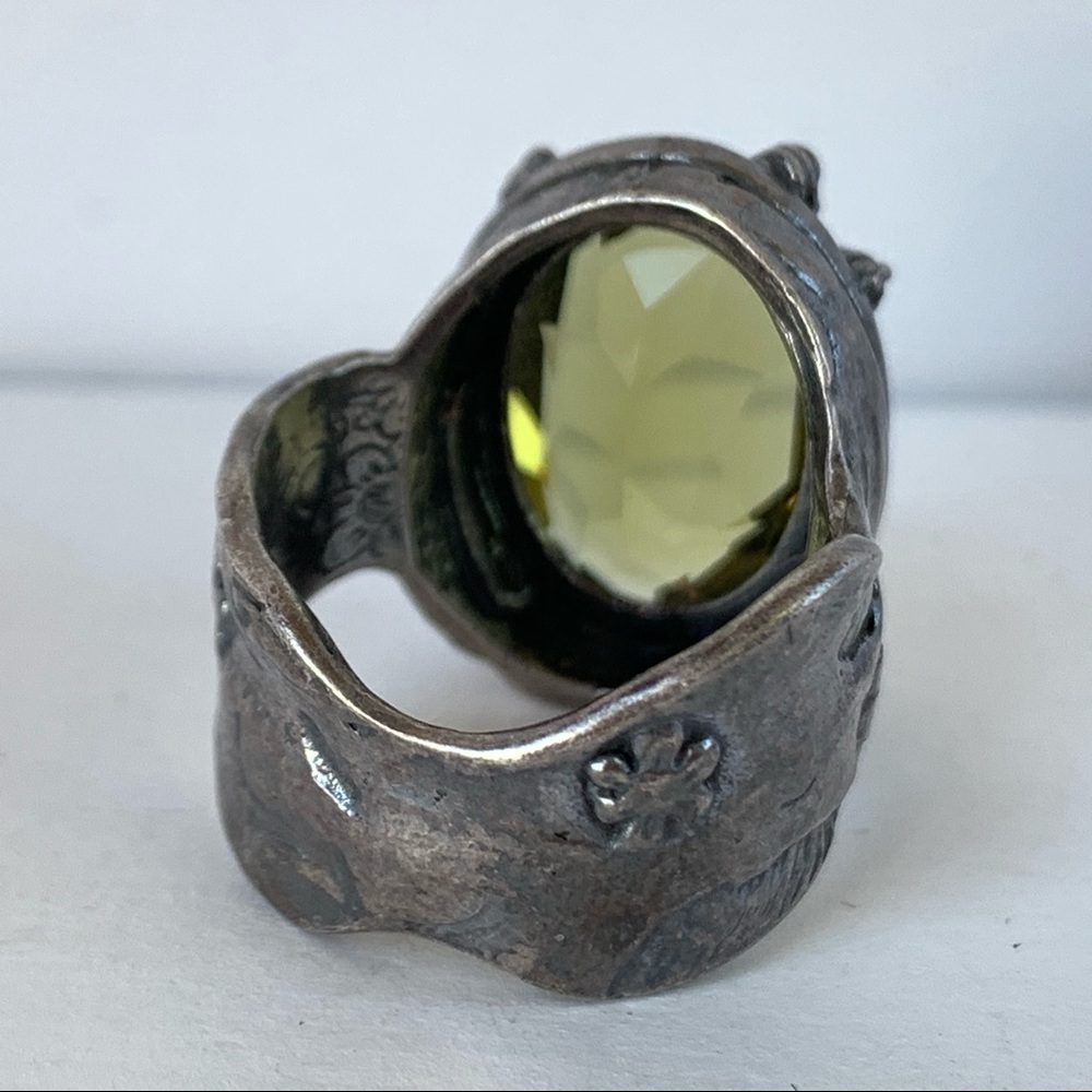 Olivine Swarovski Crystal Ring 925 R1883 - Picture 3 of 8